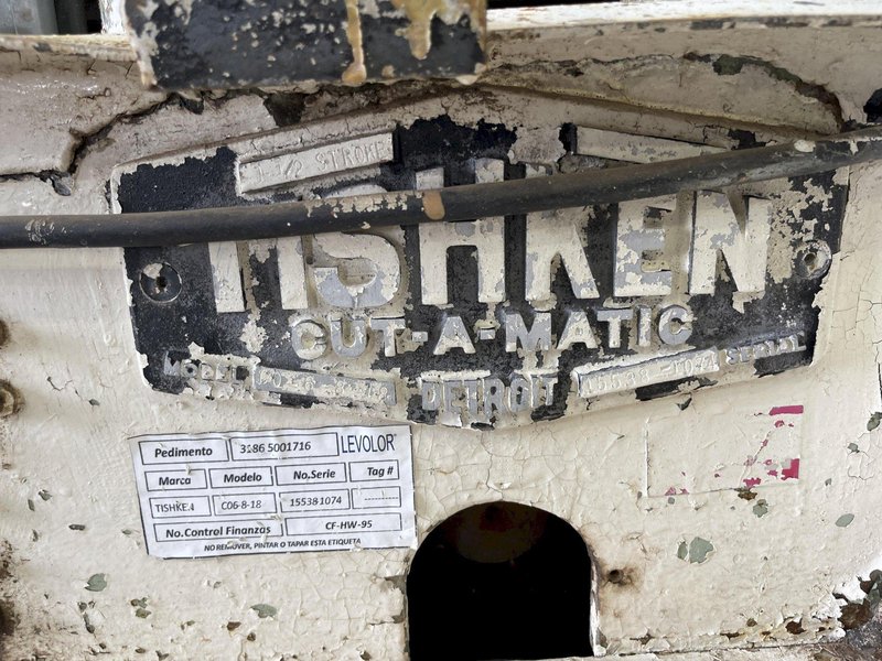 18 TON TISHKEN 4 POST CUTOFF PRESS: STOCK #76594