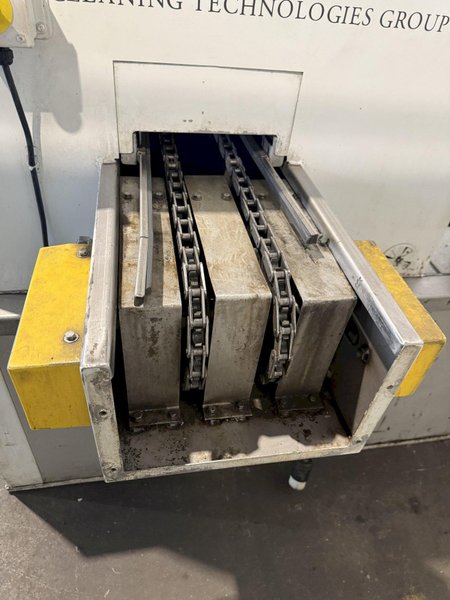 9" X 192" RANSOHOFF LEANVEYOR FOUR STAGE (WASH/RINSE/RINSE/BLOW OFF) WASHER. STOCK # 1113425.