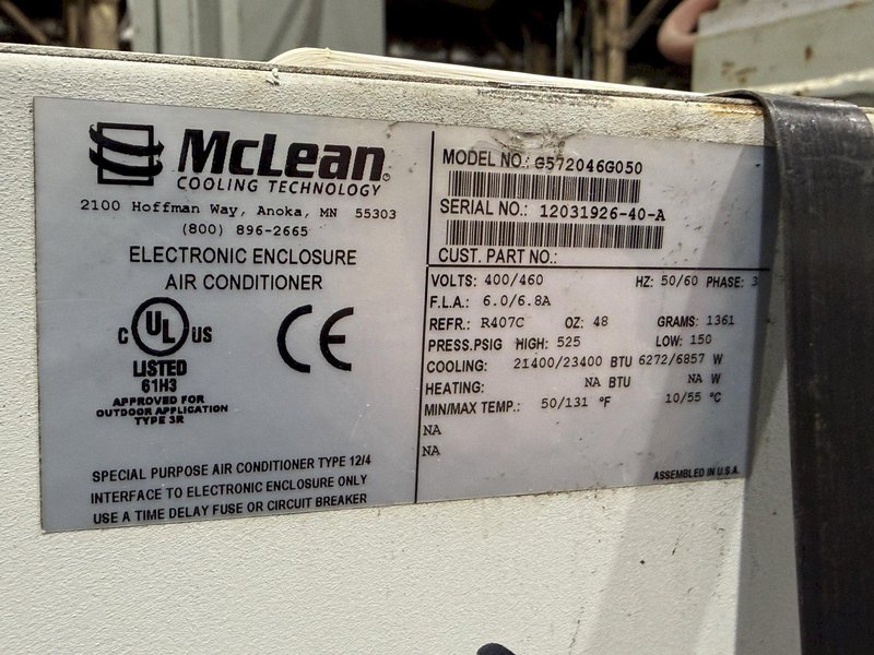 214, 000 BTU McLean Model G572046G050 Cooling Technology Electronic Enclosure Air Conditioner: STOCK 24420
