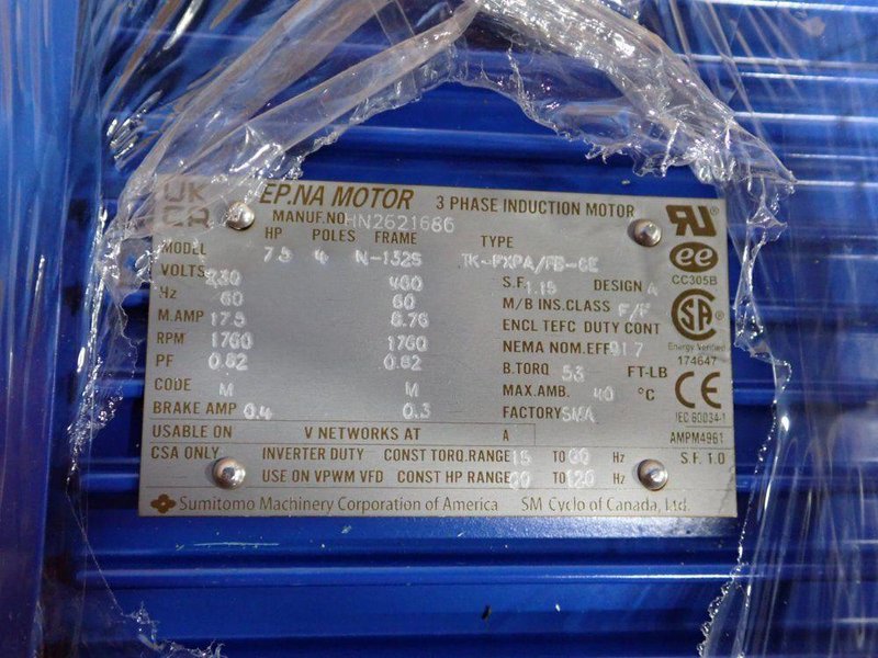 SUMITOMO 7.5 HP GEAR DRIVE  -  CHHMS8-6205DBC-EP-B-195