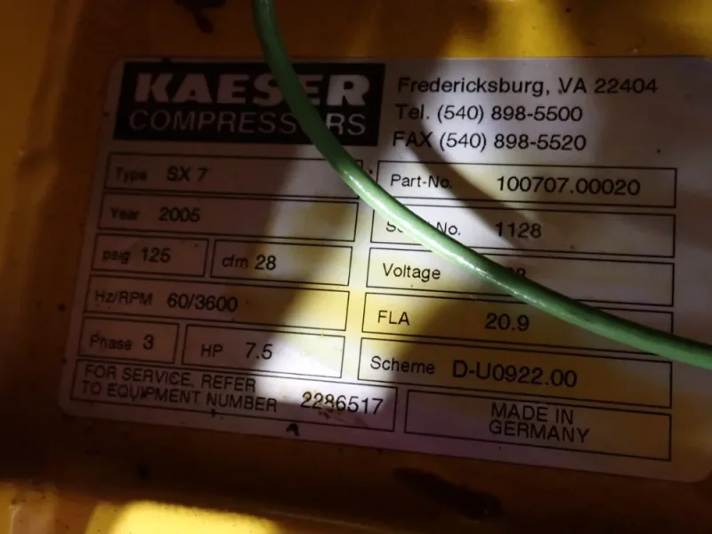 KAESER 306 GAL AIR COMPRESSOR  -  SX7