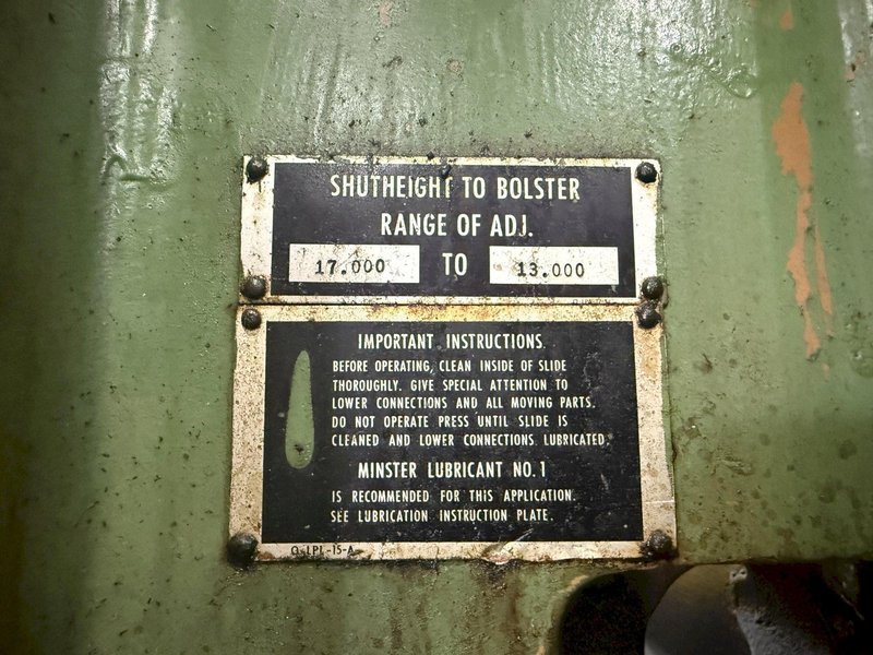 100 TON MINSTER P2-100-42 PIECE MAKER STRAIGHT SIDE HIGH SPEED PRESS. STOCK # 0883325