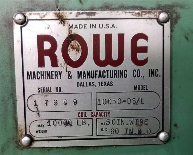 10,000# x 50&quot; Rowe Uncoiler STOCK #3193