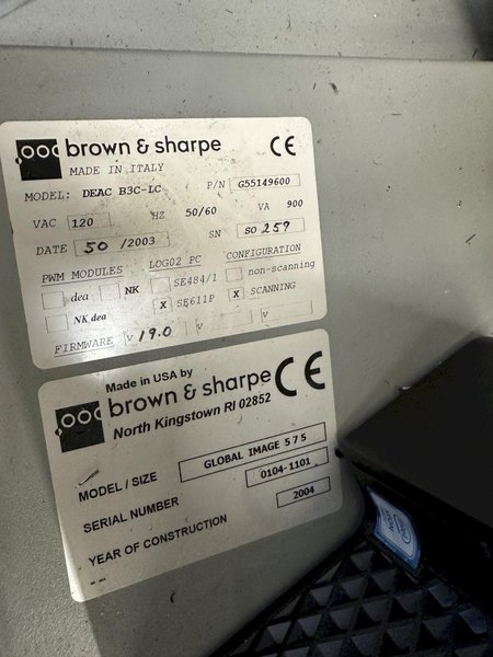 BROWN &amp; SHARP GLOBAL IMAGE 575 CMM MACHINE: STOCK #22825