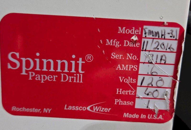 LASSCO WIZER FMMH-3.1 3 SPINDLE PAPER DRILL PRESS USED