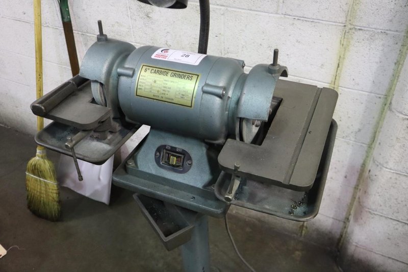 6&quot; Carbide Tool Grinder, Double End, Pedestal, 1/2 HP, 3,450 RPM, Tilting Work Tables - Single Phase- Auction Item