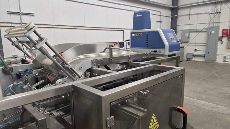 Samfull SF-720-8 8 Lane Liquid Stick Pack Machine with Counter, Cartoner, 1000L Homogenizing Mixer and Transfer Pump, 2024 – Complete Liquid Stick Pack Processing and Packaging Line