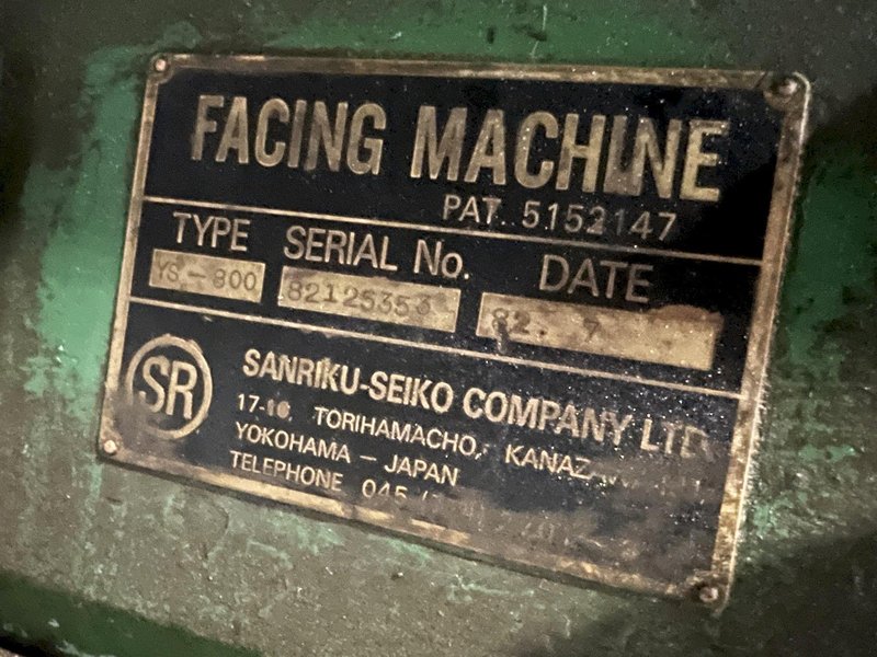 6&quot; TO 24&quot; SANRIKU MODEL #YS-800 HEAVY DUTY PIPE FACING MACHINE: STOCK #17948