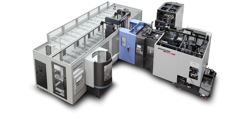 Doosan NHP 4000 HMC with DN Linear 12 Pallet System, Probing, Tool Laser Measurment, Micro Chip Conveyor, TSC