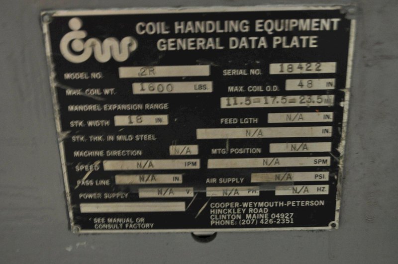 1600 LB X 18&quot; CWP UNCOILER