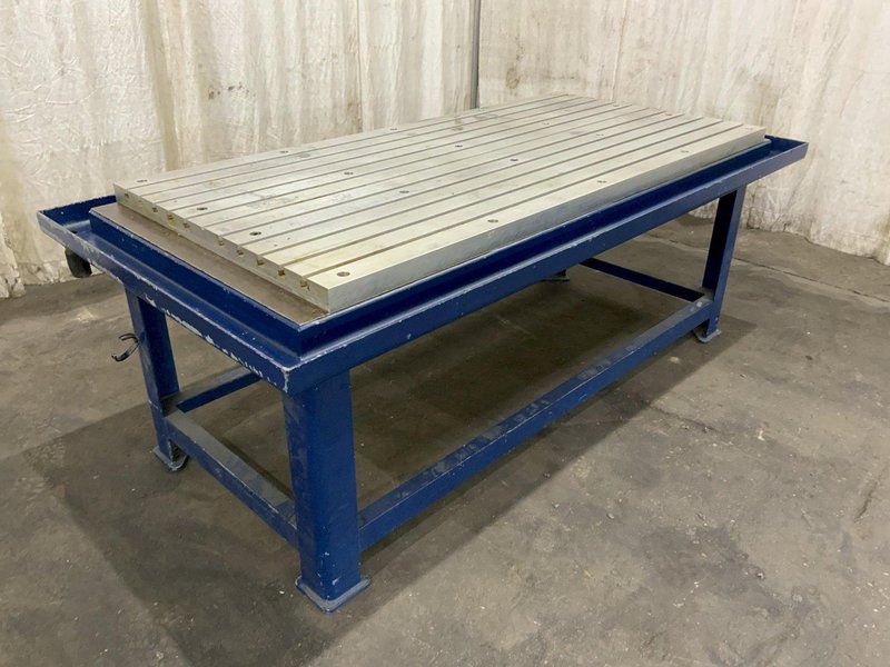 36" X 75" T-SLOT STEEL TABLE: STOCK #81278