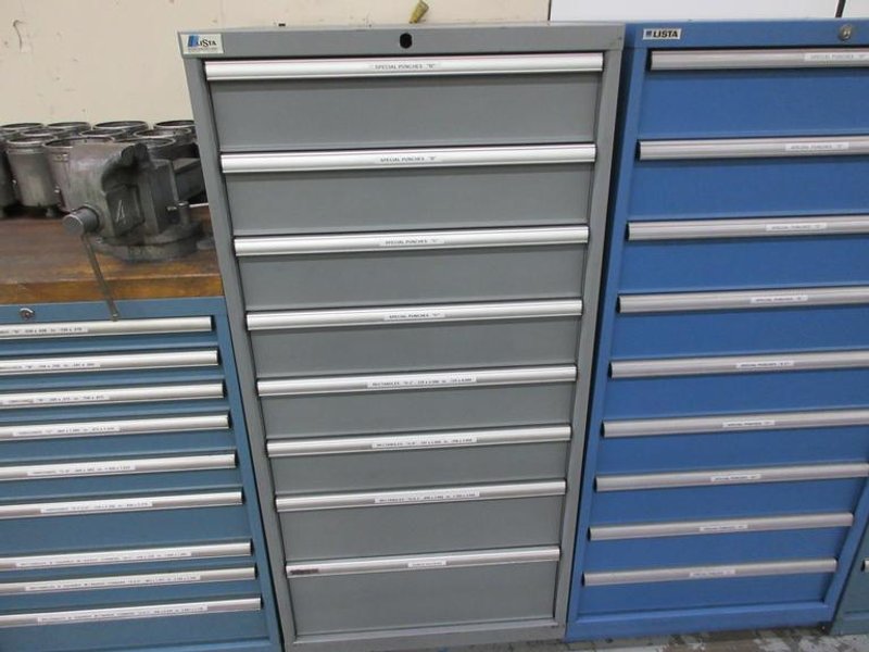 Lista Cabinet with 8 Drawers and Contents 112 Style and Marathon 112  Special Punches for CNC Turret Punch- Auction Item
