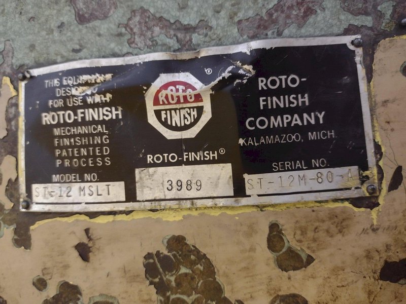 12 FT3 ROTOFINISH MODEL #ST-12MSLT VIBRATORY BOWL FINISHER STOCK: #20855