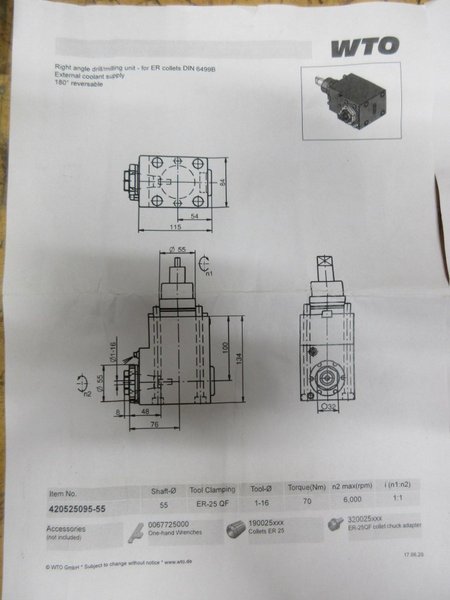 WTO QuickFlex Live Tool Holders for Eurotech Biglia T3, (1ea) Radial and Axial ER25 Collet Type, ***NEW IN BOXES**- Auction Item