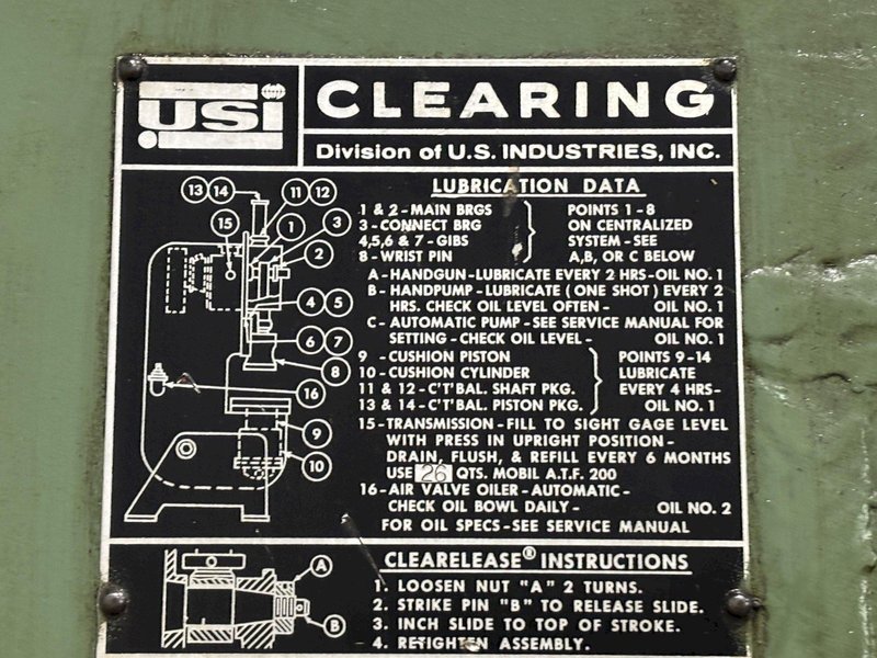 60 TON TORC-PAC USI CLEARING OBI PRESS 6" STROKE: STOCK #22824