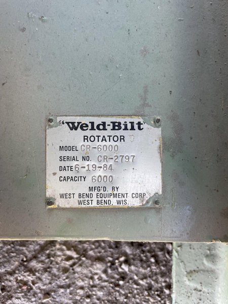 6,000 LB WELD-BILT MODEL #CR-6000 UPENDER / COIL FLIPPER STOCK #2814