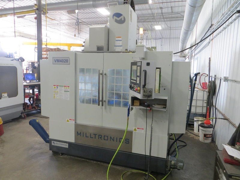 Milltronics VM20A (VM4020) CNC Vertical Machining Center, Centurion 8200 CNC Control, Renishaw Probing System, 20 ATC, Chip Auger- Auction Item