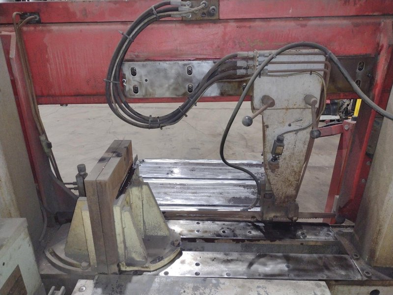 14" X 20.5" BOMAR MODEL #SL-520 SEMI-AUTOMATIC DUAL POST HORIZONTAL BAND SAW, 2003: STOCK #19577