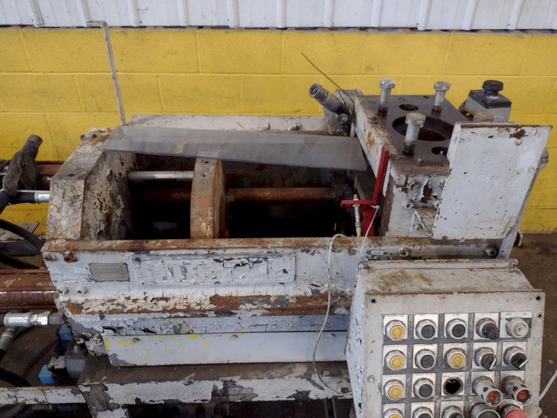 25,000 LB. MITCHELL MODEL #PP550 (4) DIE IN LINE TUBULAR CONVEYOR ROLL SHAFT END FORMING MACHINE: STOCK #15297