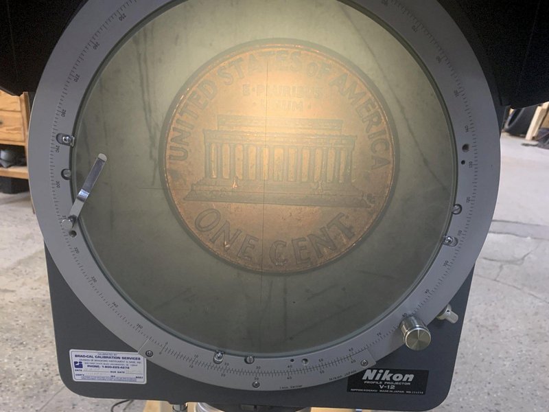 12" NIKON #V12 Bench Top Vertical Beam Profile Projector / Optical Comparator, s/n 236038