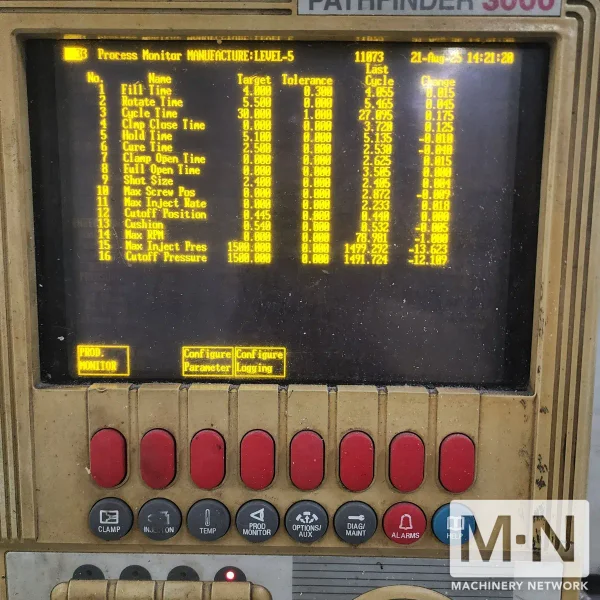 400 TON 59 OZ VAN DORN MODEL 400HT-2800 INJECTION MOLDING MACHINE MFG 1999