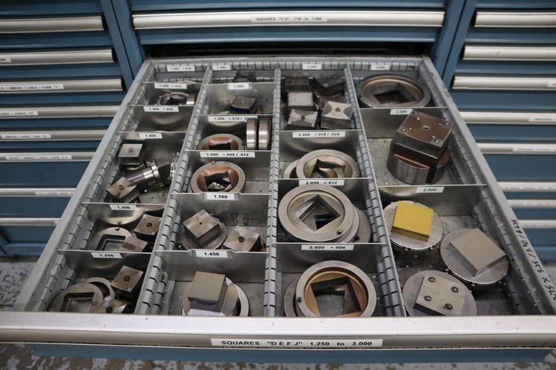 112 and Marathon 112, Turret Punch Tooling, (3) Lista Cabinets with Maple Top Loaded with Tooling- Auction Item