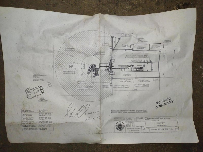6-AXIS SCHWARZE ROBITEC CNC-40 CNC TUBE BENDER, NEW 2017: STOCK #23111