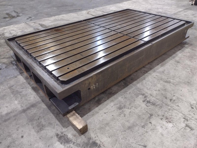 129&quot; X 72&quot; X 14&quot; HIGH T-SLOTTED LAYOUT TABLE / BOLSTER PLATE: STOCK #22373
