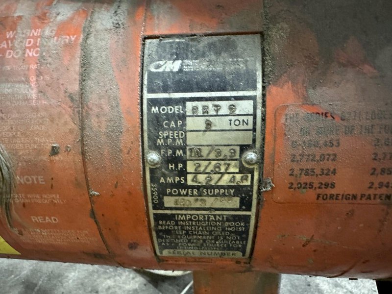 3 TON X 20' CLEVELAND TRAMRAIL UNDERSLUNG BRIDGE &amp; 3-TON CM LODESTAR HOIST: STOCK #23054