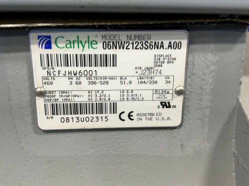 CARRIER 30 BAR WATER COOLED CHILLER  -  30HXC076R—661KA