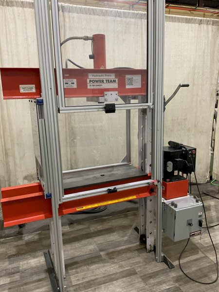 25 TON POWER TEAM HYDRAULIC H FRAME SHOP PRESS STOCK #81276