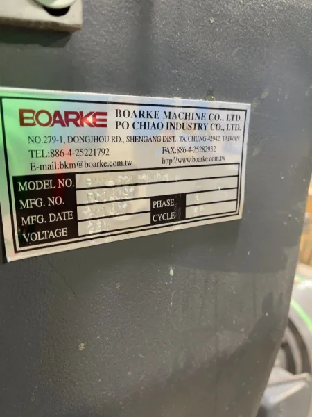 BOARKE MACHINE CO 85” X 50” BELT SANDER   -  BKM-52103NRK
