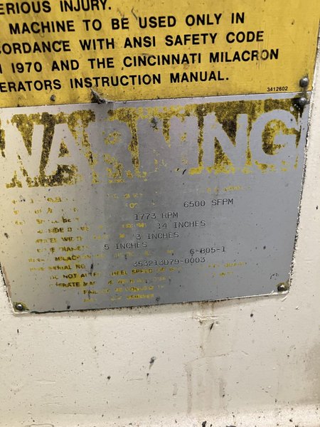 14&quot; X 36&quot; CINCINNATI-MILACRON UNIVERSAL GRINDER