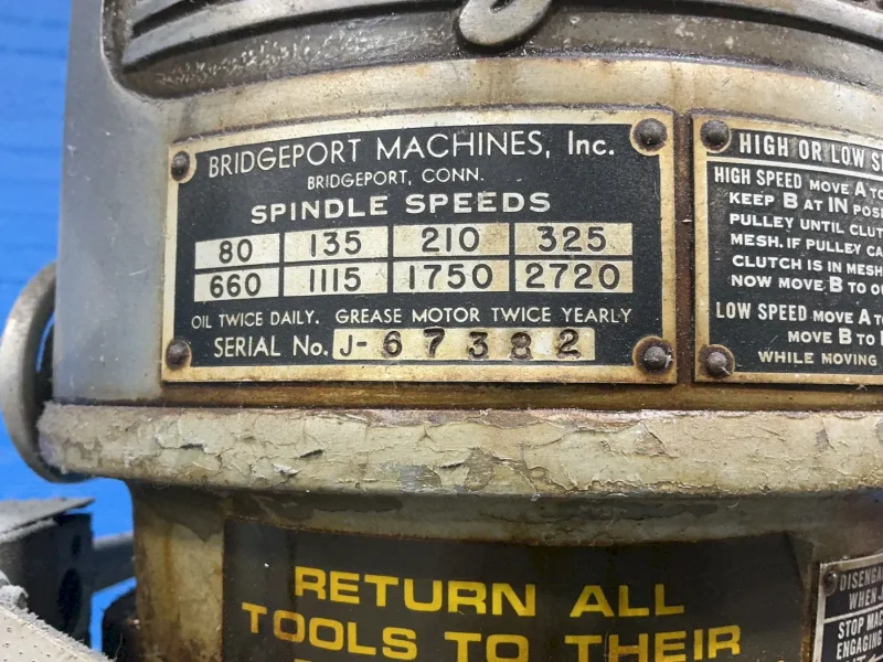BRIDGEPORT 9”X42” TABLE VERTICAL MILL  -  74754