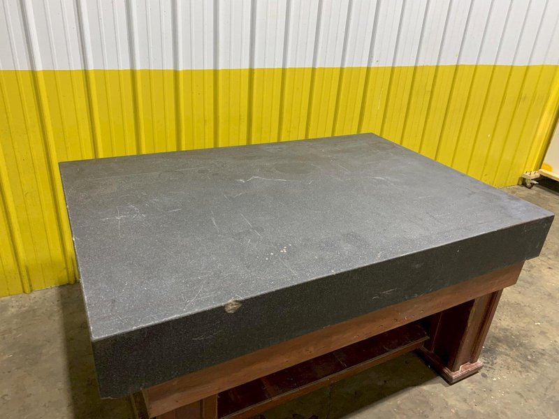 6&#039; X 4&#039; X 8.5&quot; BLACK GRANITE PRECISION LAYOUT SURFACE PLATE WITH STAND: STOCK 16236