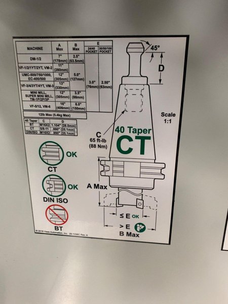 2019 HAAS DM-1 Vertical Machining Center