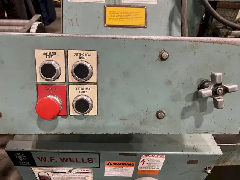 USED W.F. WELLS 10" X 17" HORIZONTAL DUAL POST SEMI-AUTOMATIC BANDSAW MODEL W-10-1, Year: 1995