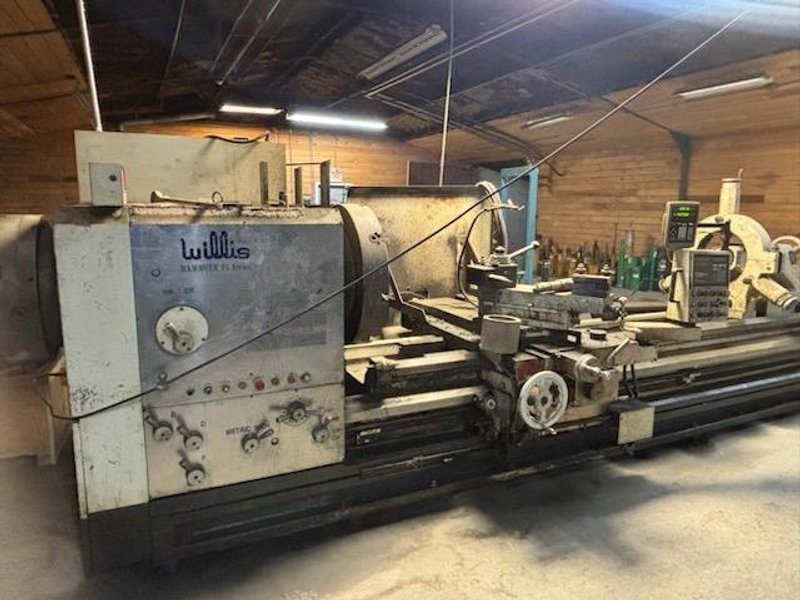 35" x 120" WILLIS MODEL #PK35 HOLLOW SPINDLE ENGINE LATHE 10" HOLE: YOBRO #24547