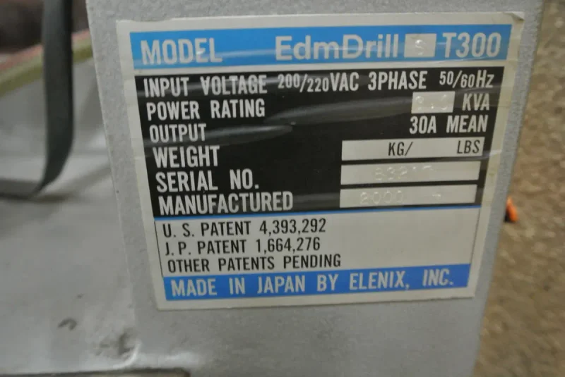 2000 CURRENT EDM EDMDRILL ST300 | EDM, Wire, CNC