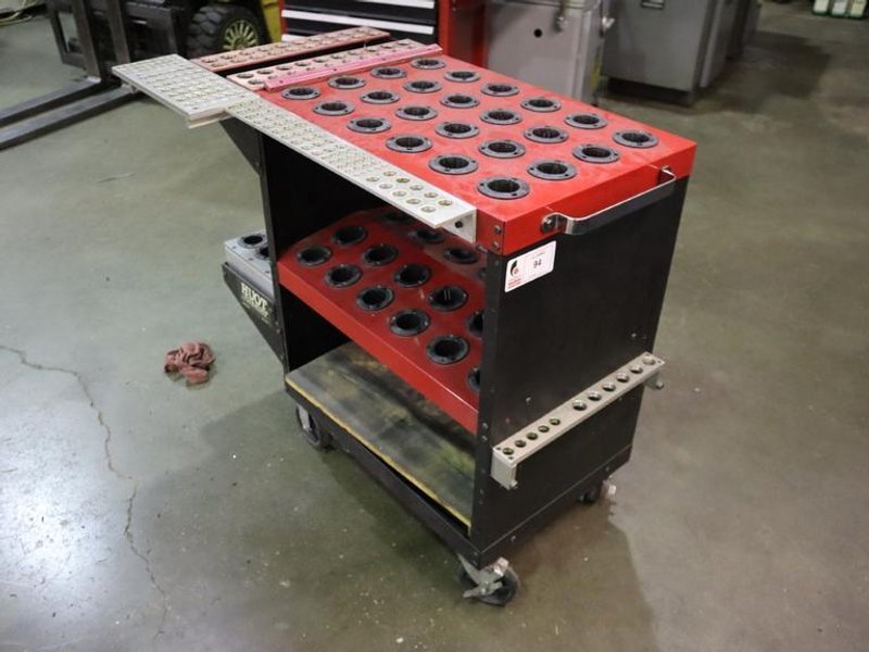 Huot Tool Scoot 40 Taper Tool Cart with Collet Trays, Extra 40 Taper Rack- Auction Item