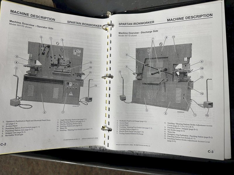 88 TON SPARTAN MODEL #IW77D HYDRAULIC IRONWORKER: STOCK #19243
