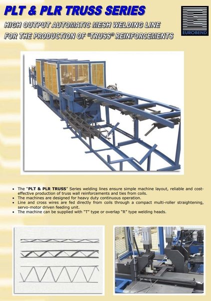 2015 EUROBEND MODEL #PLT AUTOMATIC ZIG-ZAG WIRE MESH WELDING LINE FOR TRUSS REINFORCEMENTS: YOBRO #24463