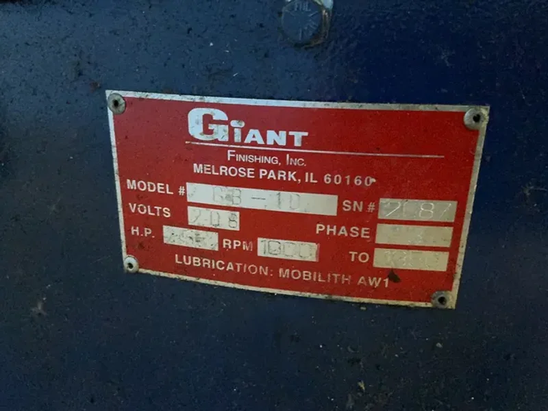 GIANT FINISHING, INC 48" VIBRATORY FINISHER  -  GB-10
