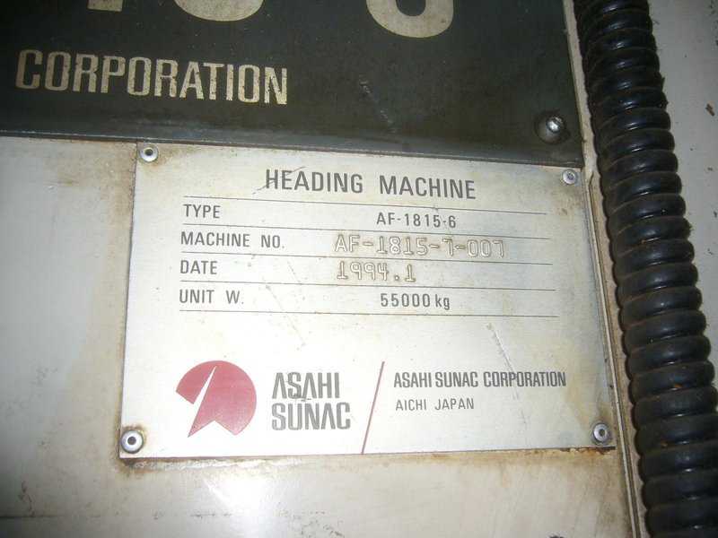 Asahi Sunac Model AF1815-6 Six Die Parts Forming Machine