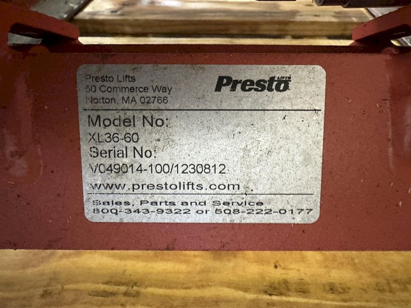 5400 LBS PRESTO HYDRAULIC SCISSORS LIFT TABLE: STOCK #77108