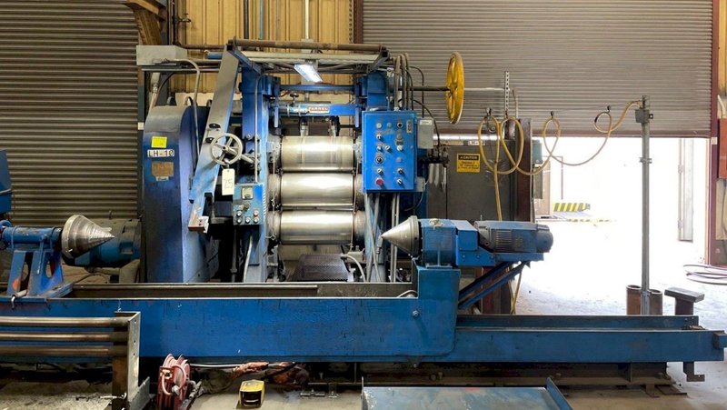 24&quot; X 10&quot; FARREL 4-ROLL &quot;INVERTED L&quot; RUBBER CALENDER ROLLING MILL WITH PAYOFF: STOCK #17226