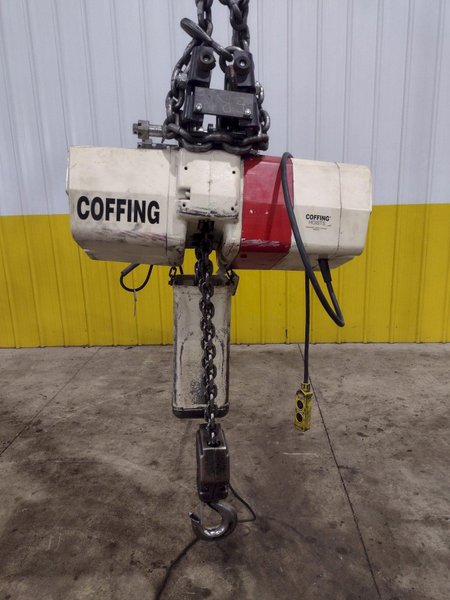 3 TON COFFING MODEL #EC6010 ELECTRIC CHAIN HOIST WITH TROLLEY: STOCK #23146