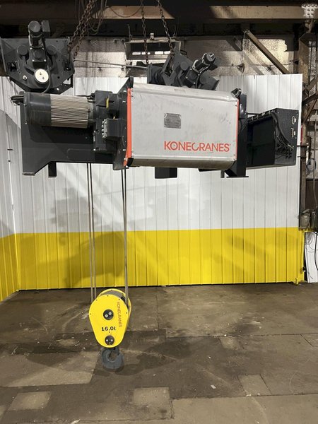 17.5 TON (2014) KONE-CRANES MODEL #CXT60410160P75GGN0S SINGLE GIRDER OVERHEAD CRANE HOIST &amp; TROLLEY: STOCK #18634