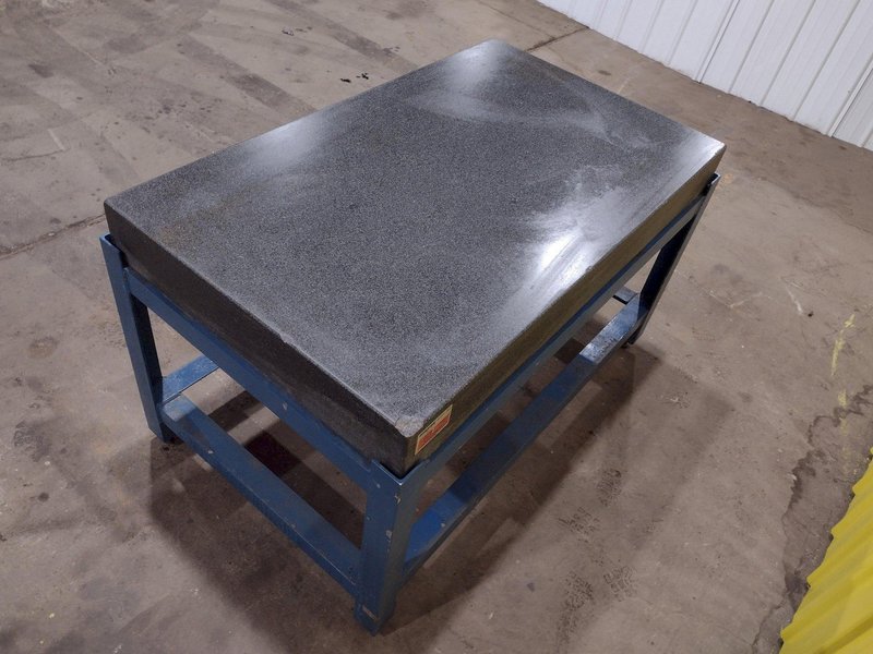 60&quot; X 36&quot; X 6.25&quot; THICK BLACK GRANITE INSPECTION TABLE W/ STAND: STOCK #19633