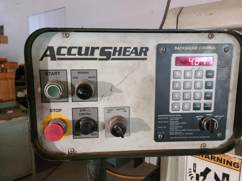 2001 Accurshear 625012 Hydraulic Power Squaring Shear (#3969)
